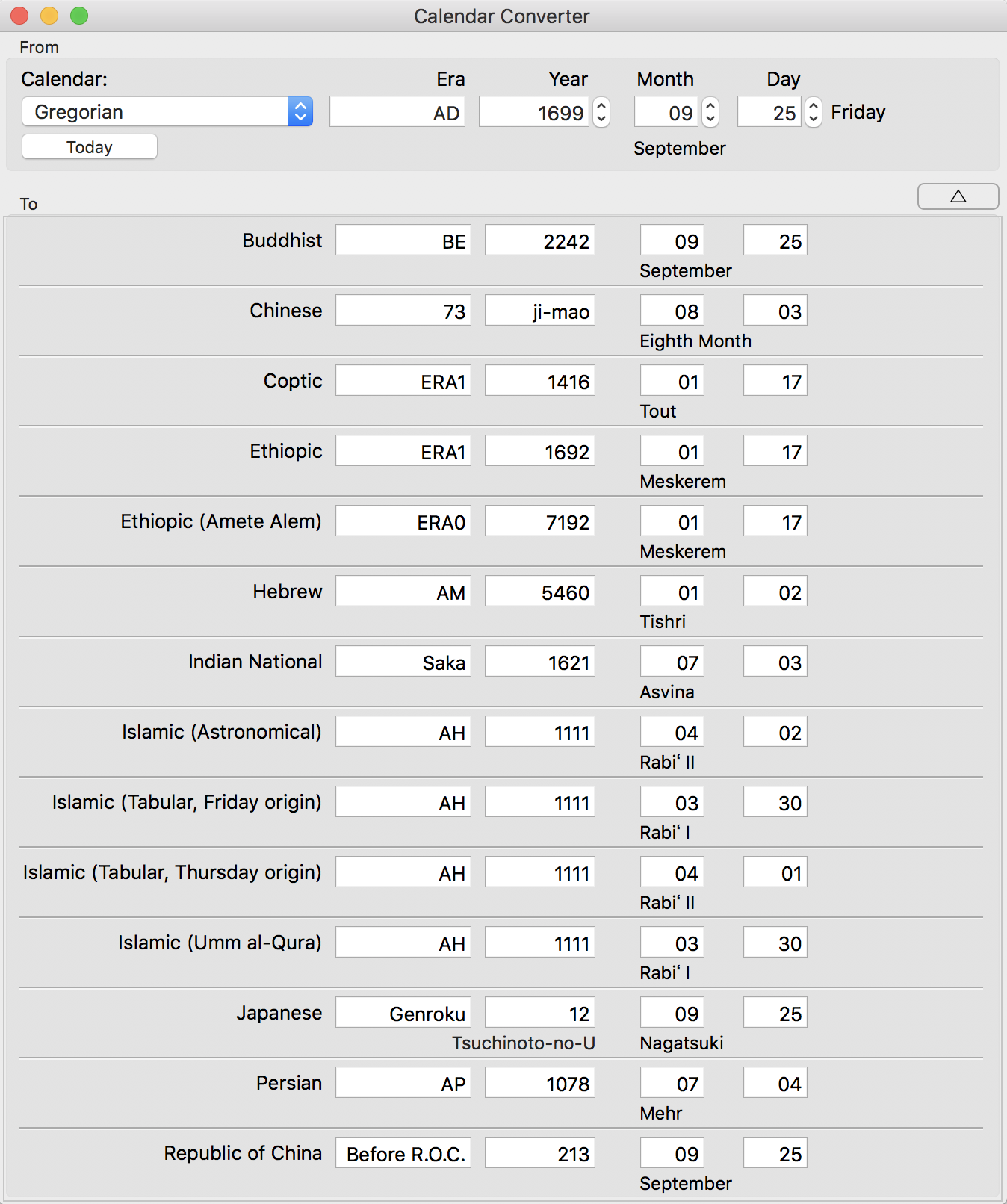 Calendar Converter Tranquillity Base
